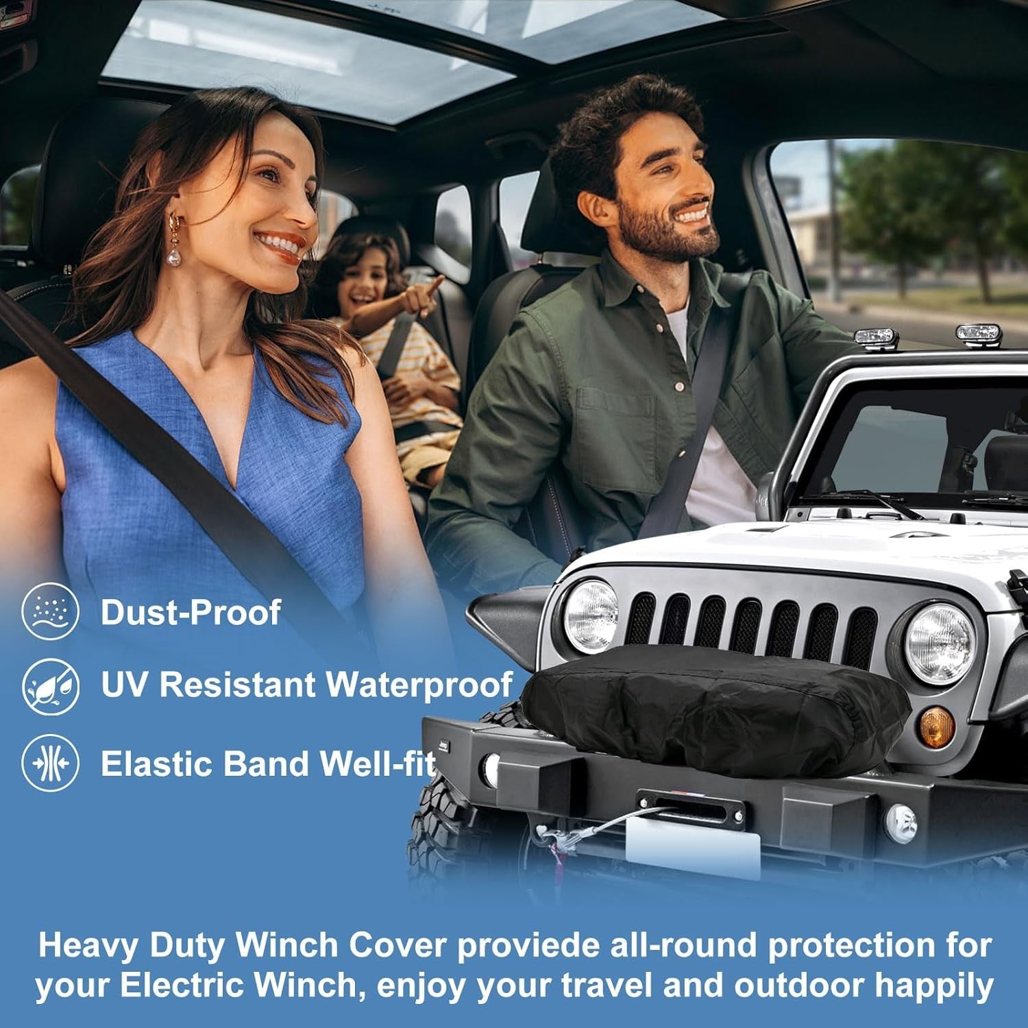new Winch Cover,  Upgrade Heavy Duty 600D Oxford Fabric Covers for Black