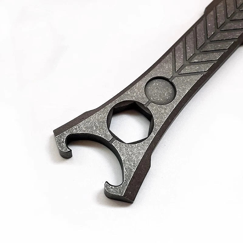EDC Titanium Crowbar Pry Bar keychain Pendant Botter Opener Hexagonal Wrench Hot 07FC0E-D4 - KOEEK