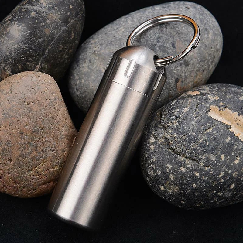 Solid Brass Outdoor Camping Survival EDC Multi Tool Waterproof Medicine Pill Box 07FC0E-D4 - KOEEK