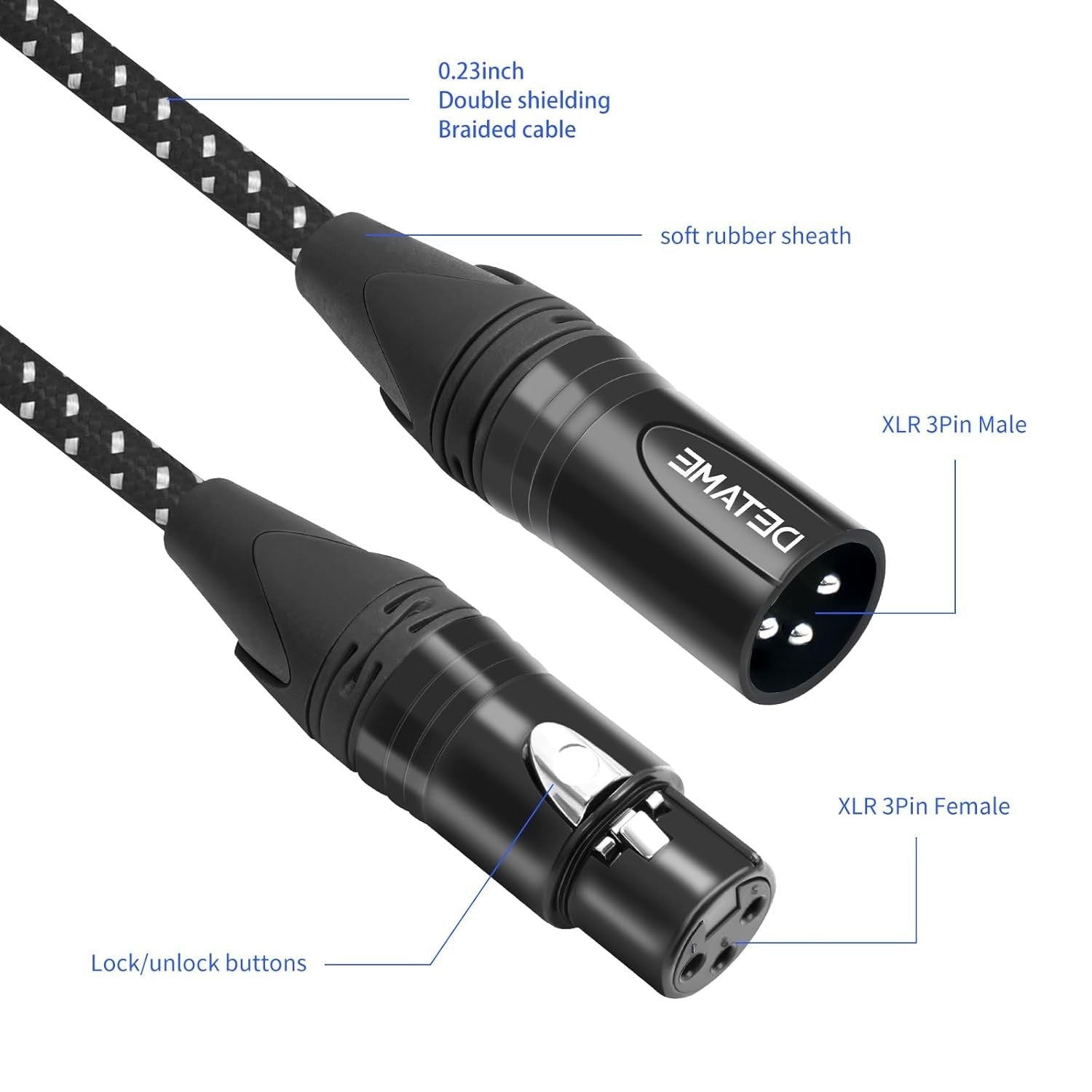 new 2Pack XLR Female to Dual Male Y Splitter Cable, 2 Y 2FT 07FC0E-D4 - KOEEK