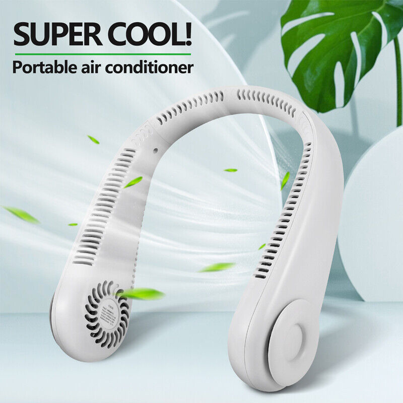 ny Portatil Oppladbar USB Ventilatorer Fan de Banda for El Cuello 3 velocidades