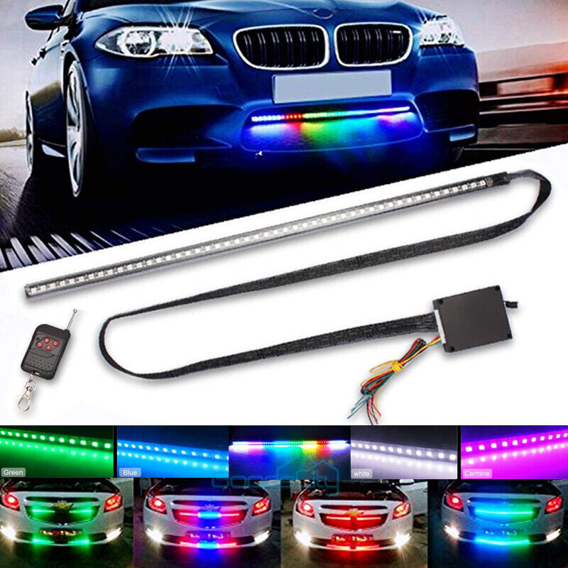 ny bilblitz 22 tommer 48 LED 7 farve lyssæt Strip RGB Knight Rider Scanner Strobe