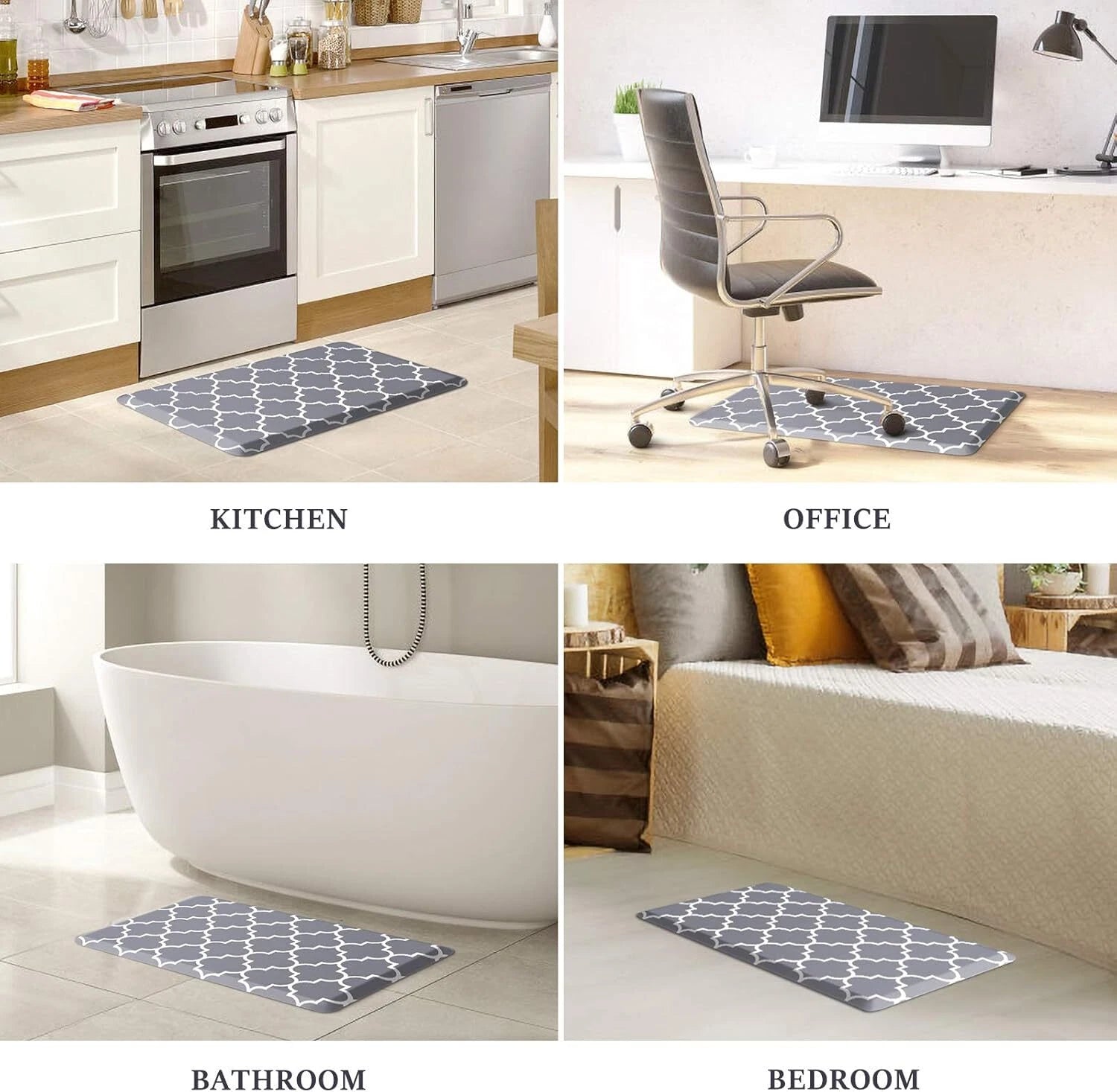 Kitchen Mat and Rugs Cushioned Anti-Fatigue,17.3"x 28",Non Slip Waterproof 07FC0E-D4 - KOEEK