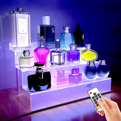 12-inch transparent acrylic display rack with LED lights, three tiers 07FC0E-D4 - KOEEK