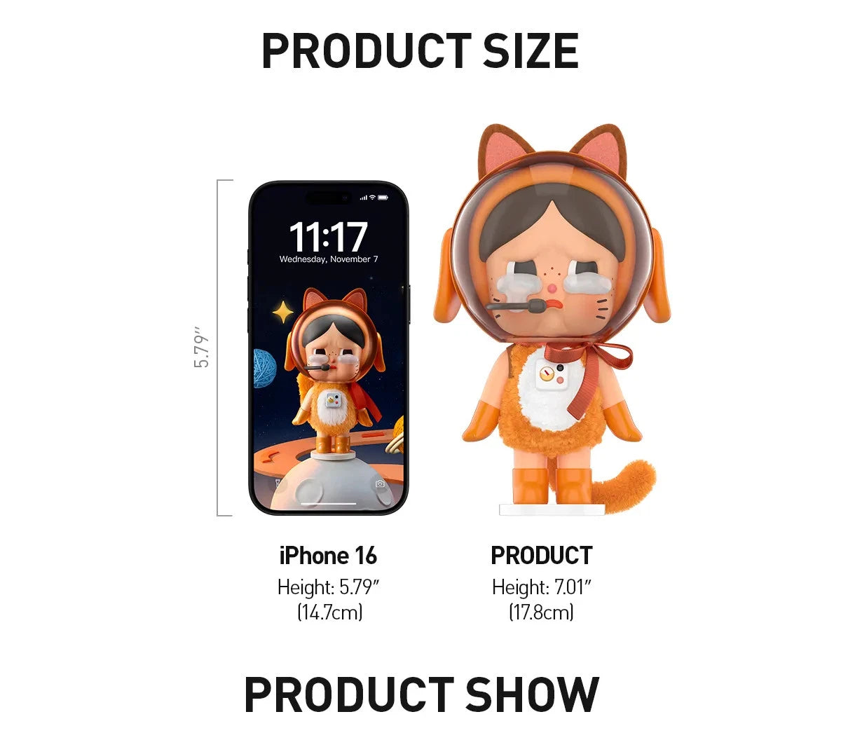 Crybaby Space Cat Figurine-orange Sealed Blind Box Art Toys Birthday Gift 07FC0E-D4 - KOEEK