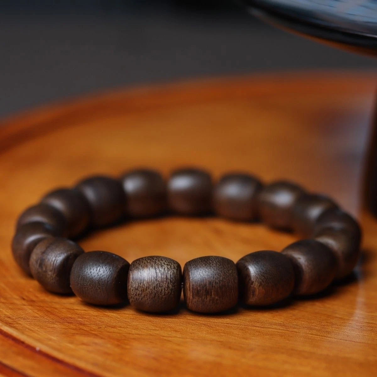 Kynam Agarwood Bracelet Multi Circle Drum Beads Vietnam Prayer Bead Jewelry 07FC0E-D4 - KOEEK