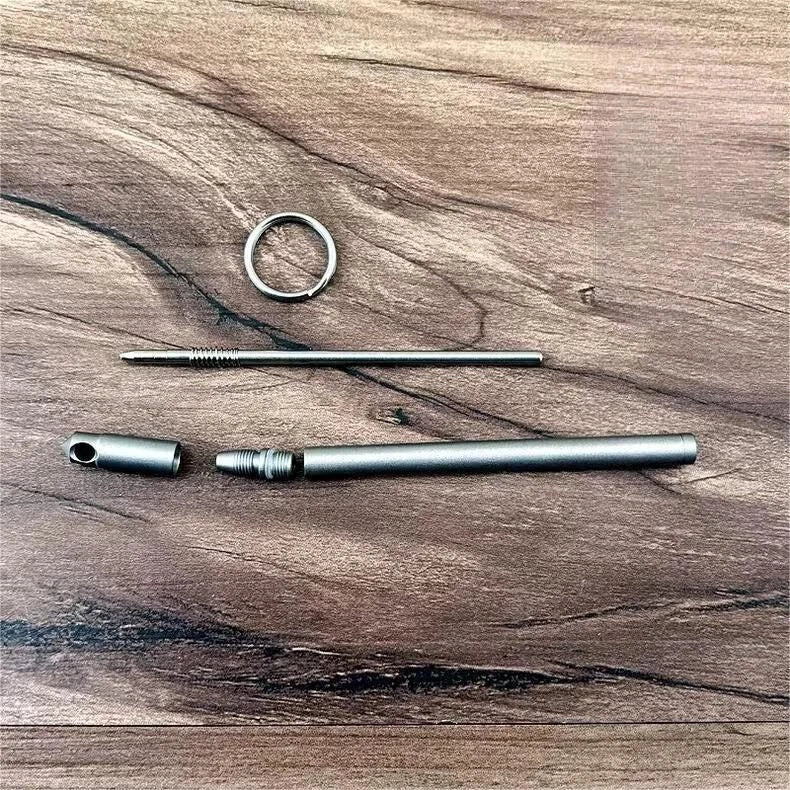 EDC 1PC Titanium Alloy Mini Ballpoint Pen Portable Keychain Outdoor Writing Pen 07FC0E-D4 - KOEEK