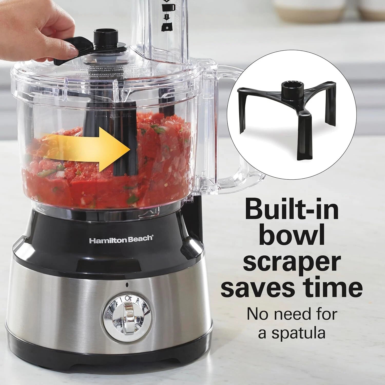 Food Processor and Vegetable Chopper, 10 Cup Capacity + Easy Clean Bowl Scraper 07FC0E-D4 - KOEEK