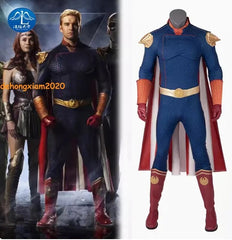 The Boys Homelander Mens Cosplay Costume Dress Outfit Bodysuit Cloak Halloween 07FC0E-D4 - KOEEK