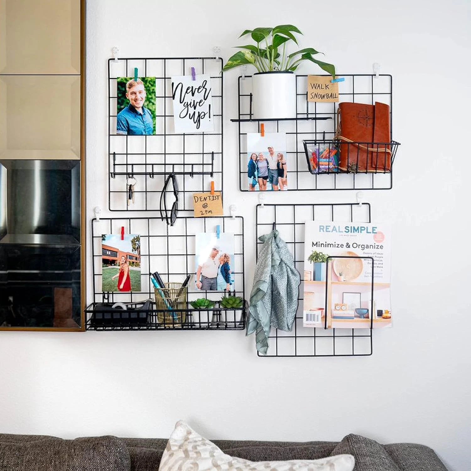 Suspended basket and hook rack | Wall grid accessories 07FC0E-D4 - KOEEK