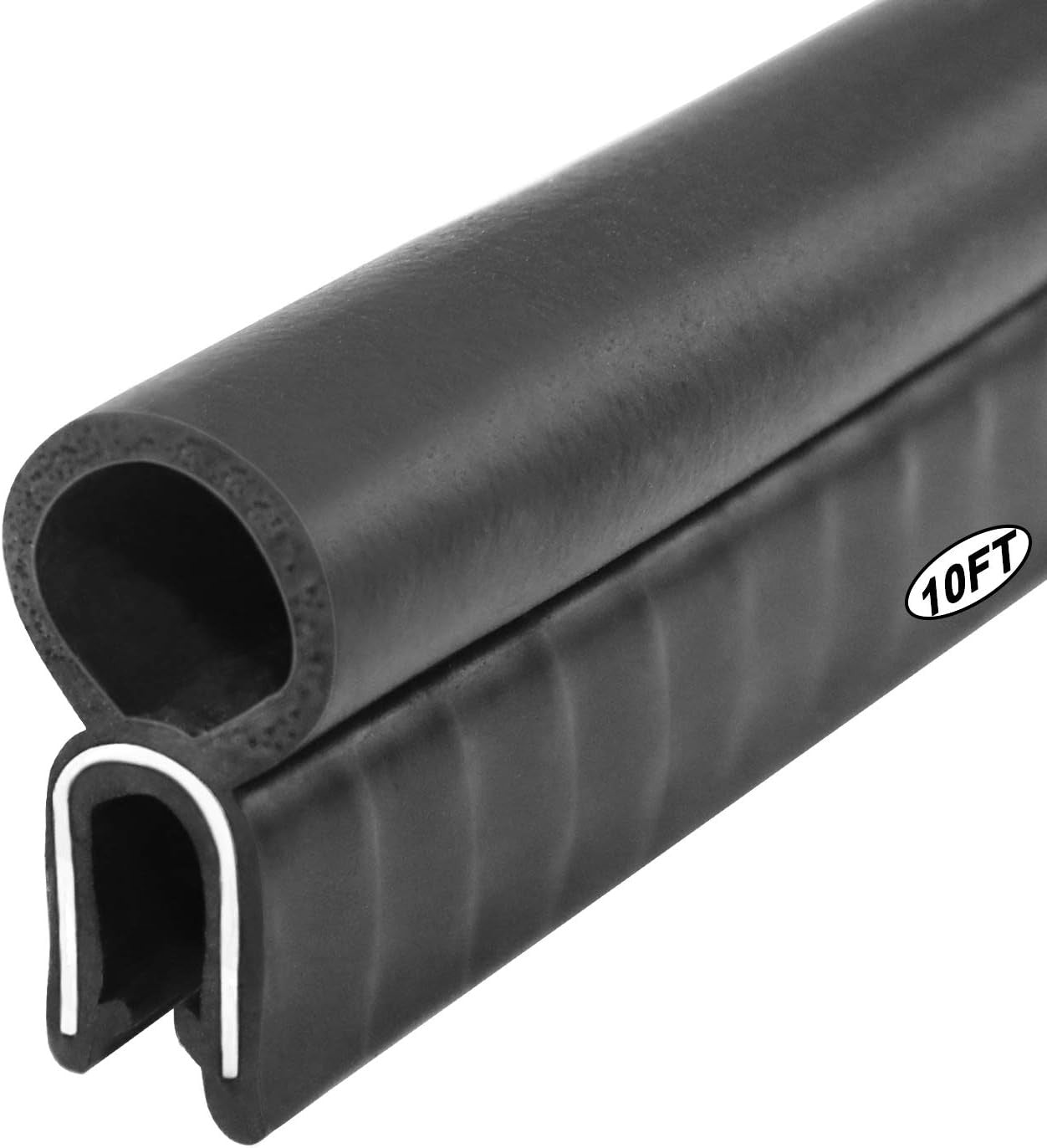 new Storystore Car Door Rubber Seal Strip, Fits 1/16" Edge, Trim 10 Feet, Black