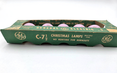 Vtg Pale Pink C-7 1/2 GE Christmas Light Bulbs Candlabra Tested Working USA Made 07FC0E-D4 - KOEEK