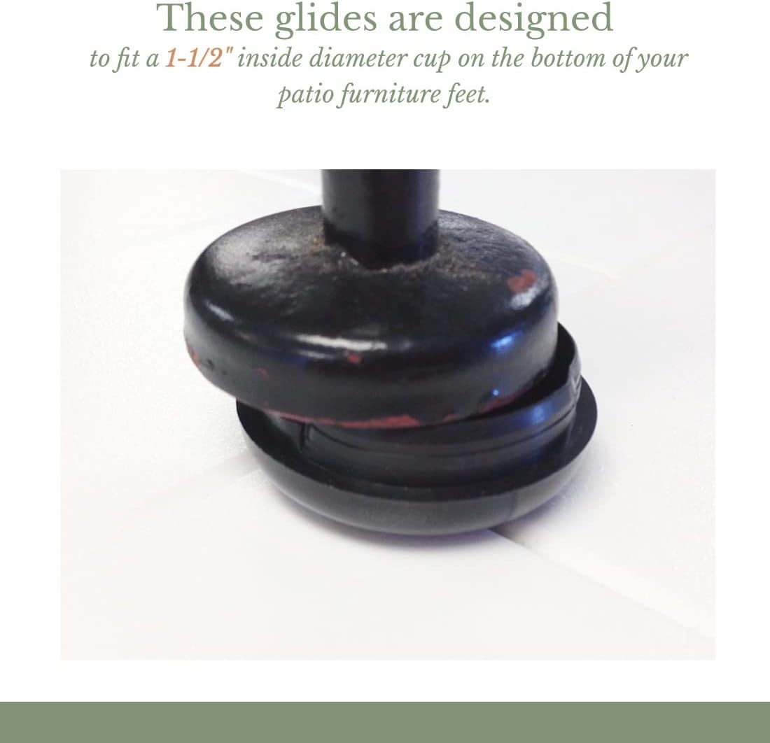 new 1-1/2" Deluxe Wrought Iron Chair Glides, 30-612B, Pack of 25", Black 07FC0E-D4 - KOEEK