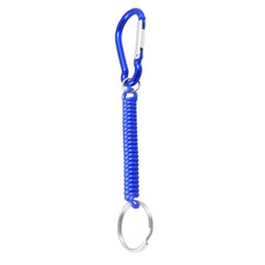 Carabiner Hook Blue Spring Elastic Coil Keychain Key Chain Strap Rope 5.1" 07FC0E-D4 - KOEEK