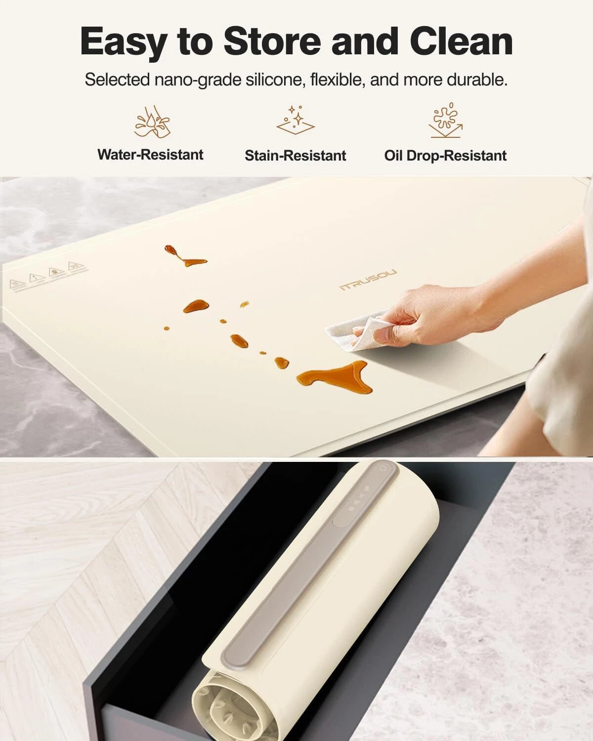 Electric Warming Tray-Full Surface HeatingRollable,Portable3Temperature Settings 07FC0E-D4 - KOEEK