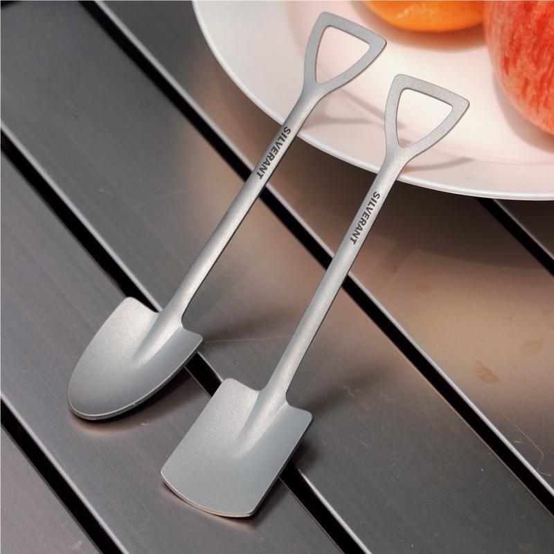 Pure Titanium Shovel Shape Spoon Lightweight Dessert Coffee Spoon Portable EDC 07FC0E-D4 - KOEEK