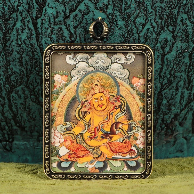 Brass Tibetan Amulet Jambhala Palden Lhamo Mahakala Thangka Pendant Buddhist 07FC0E-D4 - KOEEK