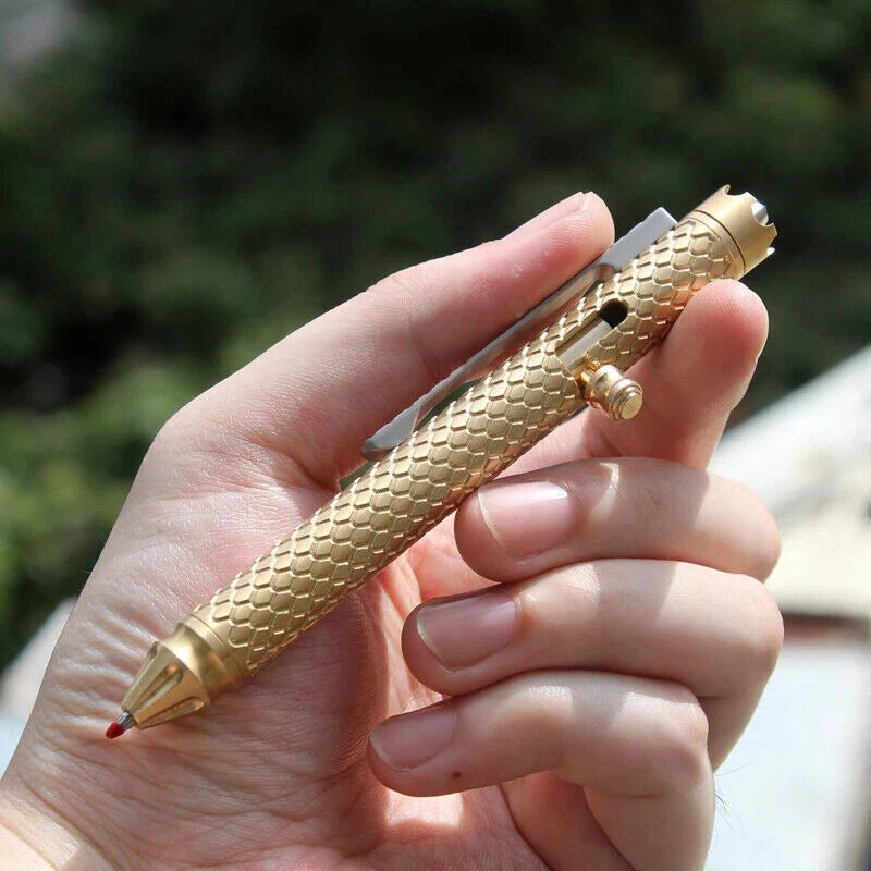EDC Brass/Red Copper Titanium Clips Signature Pen Writing Portable outdoor Tools 07FC0E-D4 - KOEEK