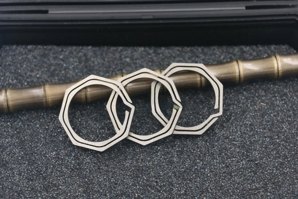 TC4 Titanium Outdoor Octagon EDC Key Ring Keychain Lightweight Hanging Buckle 07FC0E-D4 - KOEEK