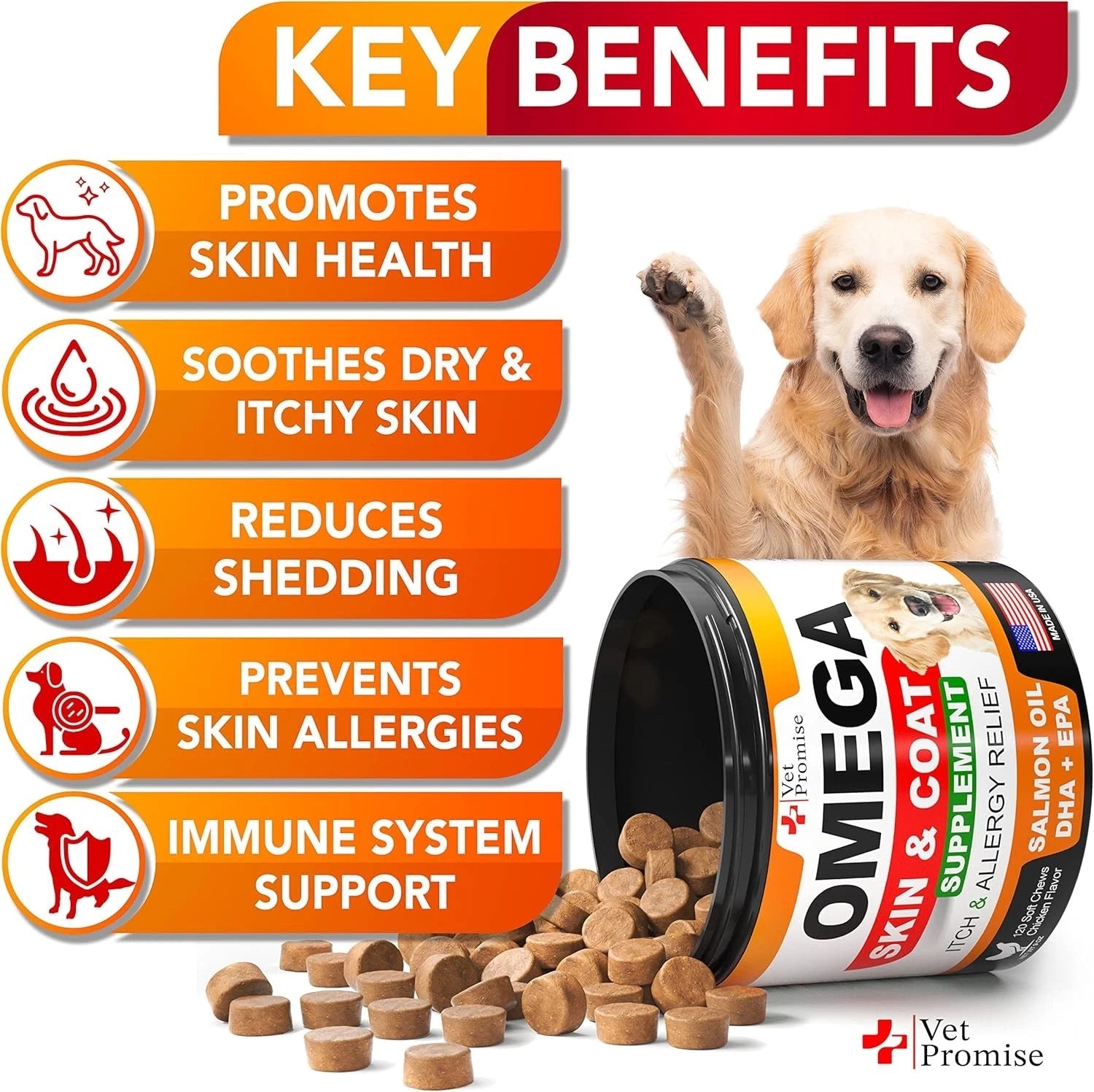 Omega 3 for Dogs - Skin and Coat Supplement - Fish Oil for Dogs 07FC0E-D4 - KOEEK