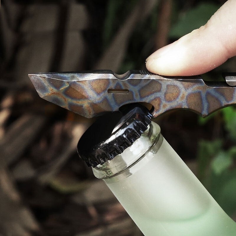 EDC Titanium Alloy Pocket Outdoor Multi Tools Pry Bar Crowbar Opener Cutter Tool 07FC0E-D4 - KOEEK