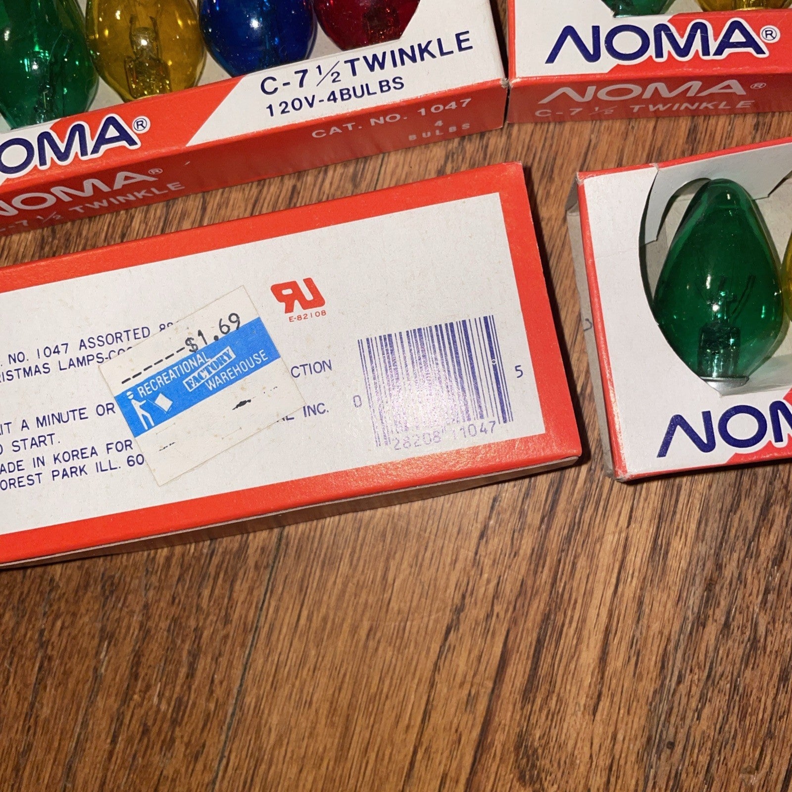 NOMA 12 pks 1047 4 Count C 7 1/2 Multi Transparent Twinkle Christmas Light Bulb NOMA - KOEEK