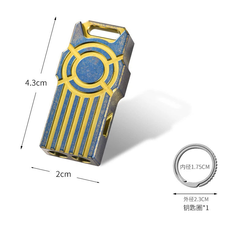 EDC titanium alloy lightweight dual tube outdoor portable survival whistle 07FC0E-D4 - KOEEK