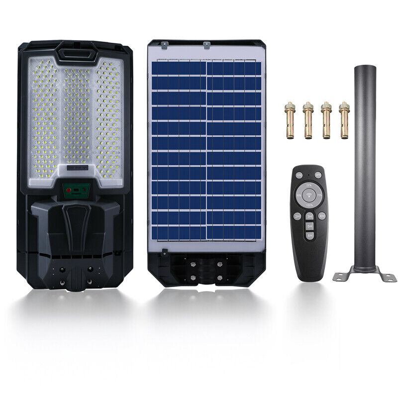 ny 2000W kommerciel Solar Street Flood Light Udendørs Dusk to Dawn vejlampe + stang