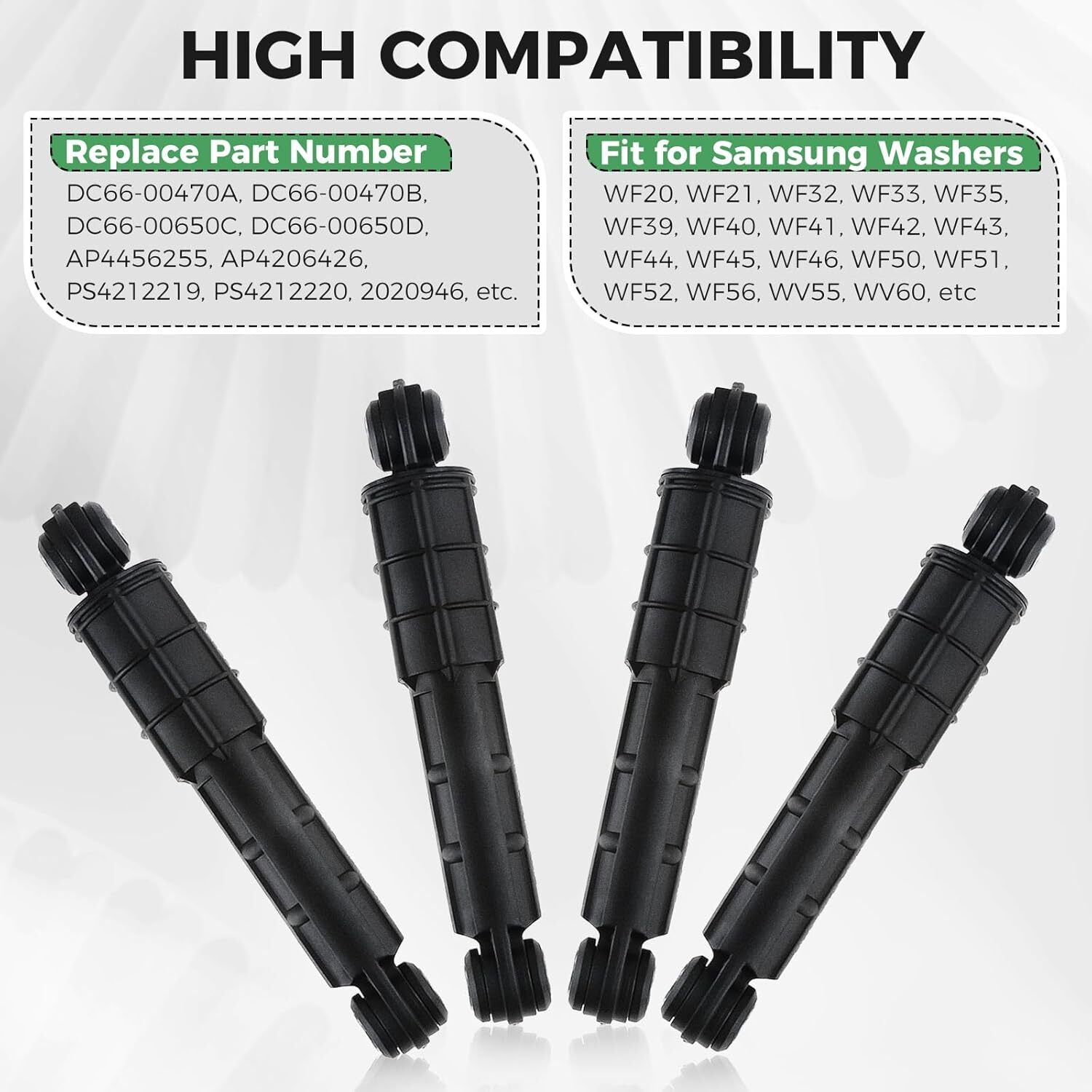 new 4 Pack DC66-00470A Washer Shock Absorbers Set Compatible with Samsung Front... 07FC0E-D4 - KOEEK