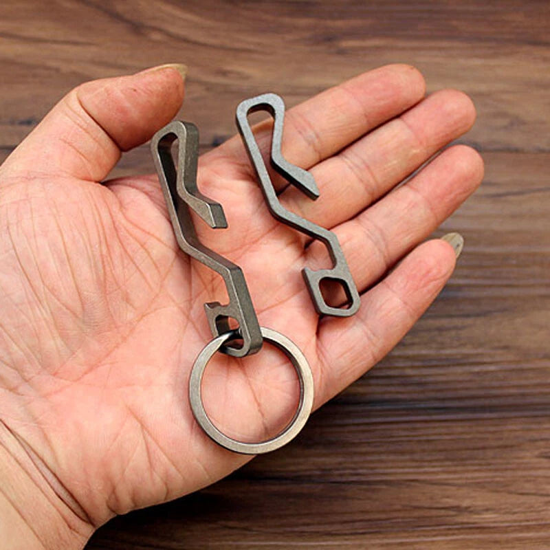 EDC titanium Multifunctional tool Keychain key ring Corkscrew Opener phone stand 07FC0E-D4 - KOEEK