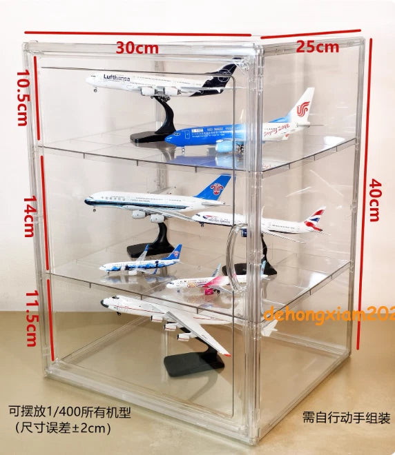 Acrylic Show Case Display Case Dustproof Large Capacity For 1/400 Airplane Model 07FC0E-D4 - KOEEK