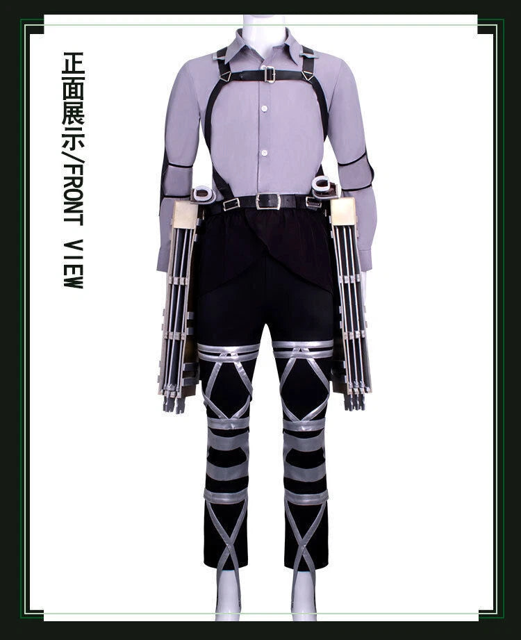 Attack on Titan Levi·Ackerman Cloak Shirt Pants Belt Anime Armor Cosplay Costume 07FC0E-D4 - KOEEK