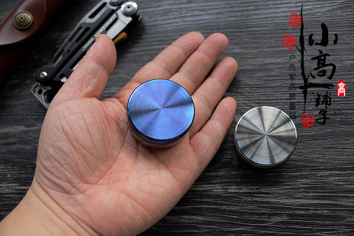 Titanium Round Waterproof Mini Pill Box Case Travel Medicine Container EDC Box 07FC0E-D4 - KOEEK