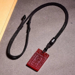 Red Agate Style Taoist Leisheng Puhua Heavenly Lord Pendant Amulet Charm 07FC0E-D4 - KOEEK