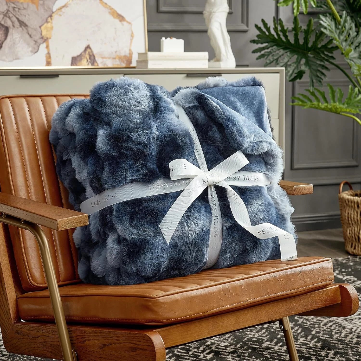 Artificial Wool Carpet for Sofa, Sofa, Shaggy Pile Thick Bubble Blanket 07FC0E-D4 - KOEEK