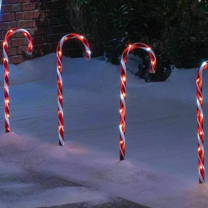 Large82cm tall Indoor/Outdoor Red Candy Cane Christmas Xmas Path Lights Set of 4 CANDY - KOEEK