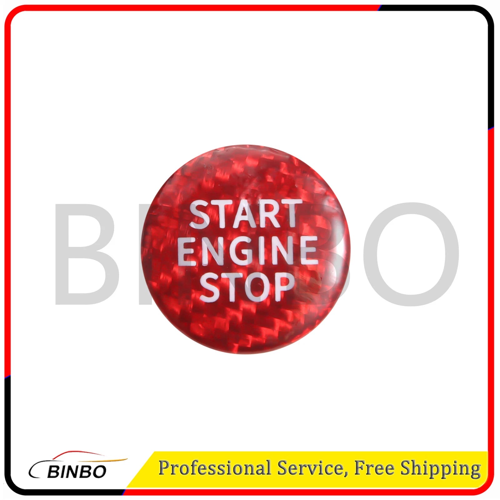 Carbon Fiber Stop Start Button Cap Cover Red for 2019-2010 BMW G20 G28 3 Series 07FC0E-D4 - KOEEK