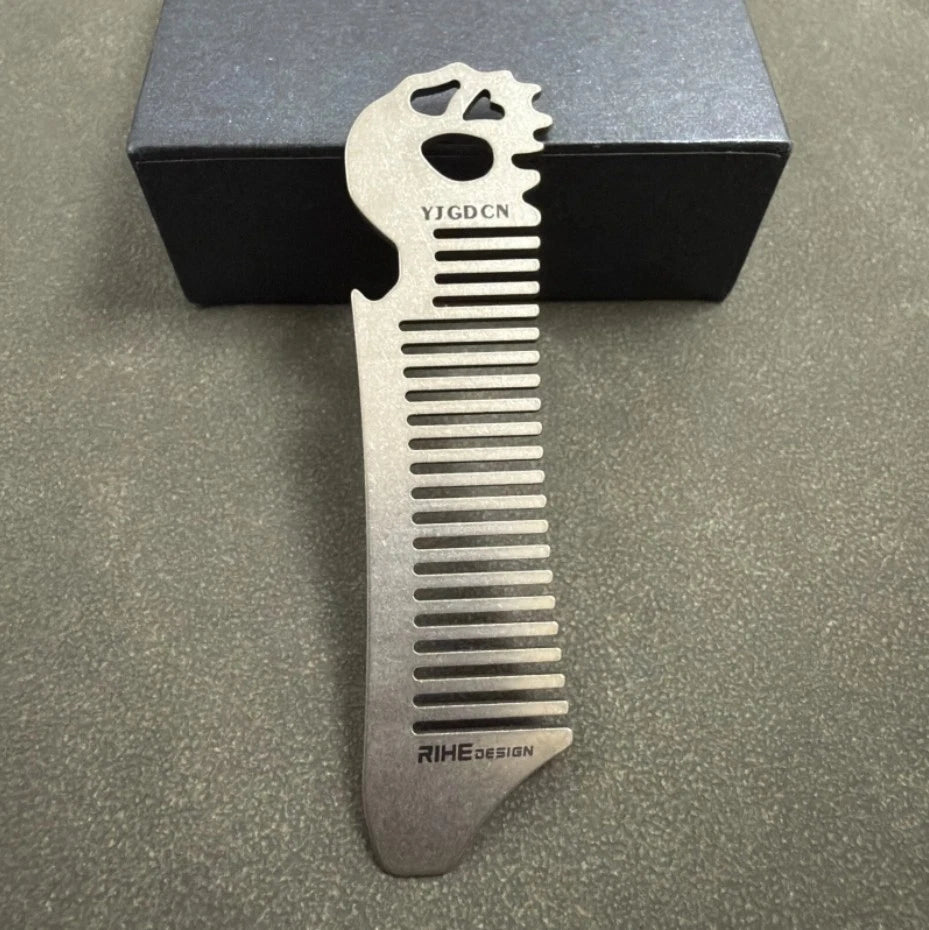 RIHE Design TC4 TITANIUM PRY Bar TOOL Ghost EDC bottle opener Comb Gift 07FC0E-D4 - KOEEK