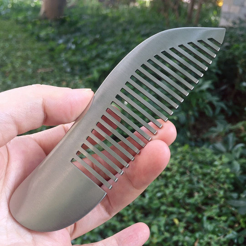 Titanium Alloy Mini Comb Travel Hairdressing EDC Comb Anti-Static Multi-Tools 07FC0E-D4 - KOEEK