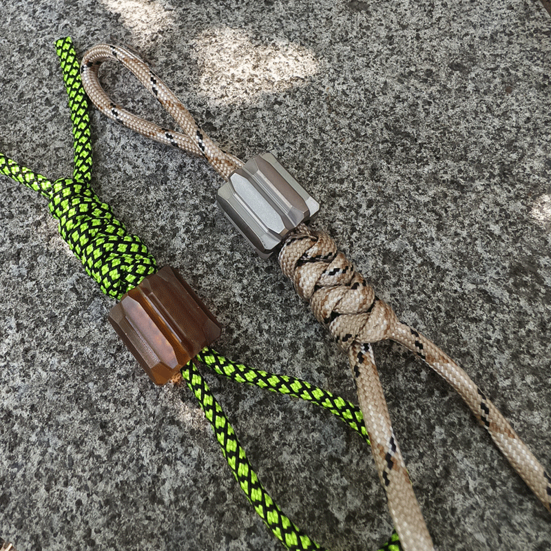 EDC Titanium PEI Knife Lanyard Pendant DIY Bead Paracord Necklace Bracelet Charm 07FC0E-D4 - KOEEK