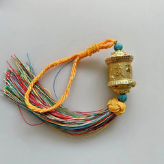 5cm Alloy Buddhism Prayer Wheel Pendant Car Decoration Golden Decoration 07FC0E-D4 - KOEEK