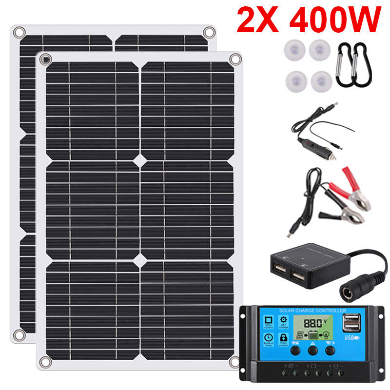 ny 800W Watt Mono Solcellepanel 12V Lading Off-Grid Batteristrøm RV Home Boat Camp