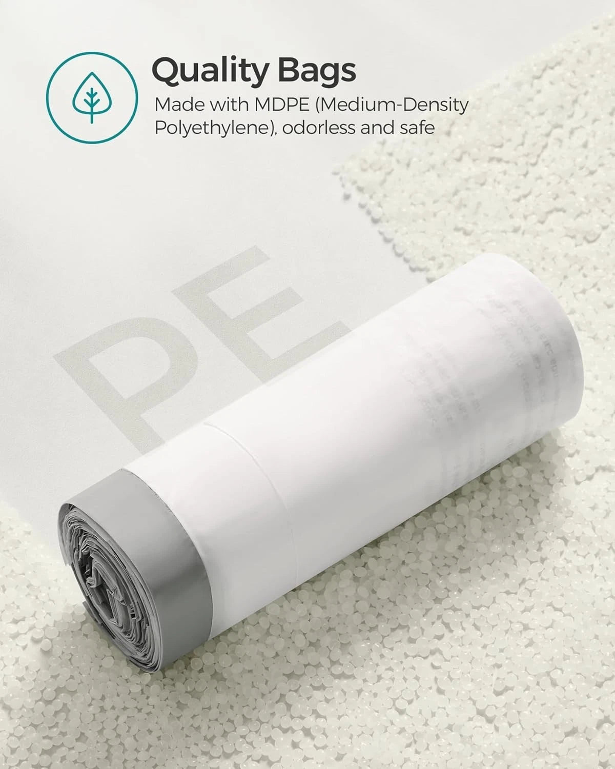 180 pull-string kitchen garbage bags, 4 rolls, white 07FC0E-D4 - KOEEK