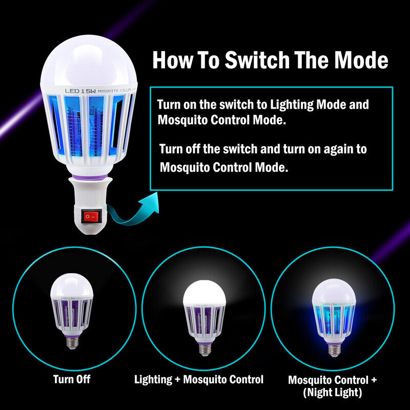 ny Lampara Mata De Insectos Moscas Mosquitos Electrico Exterminador Para Casa