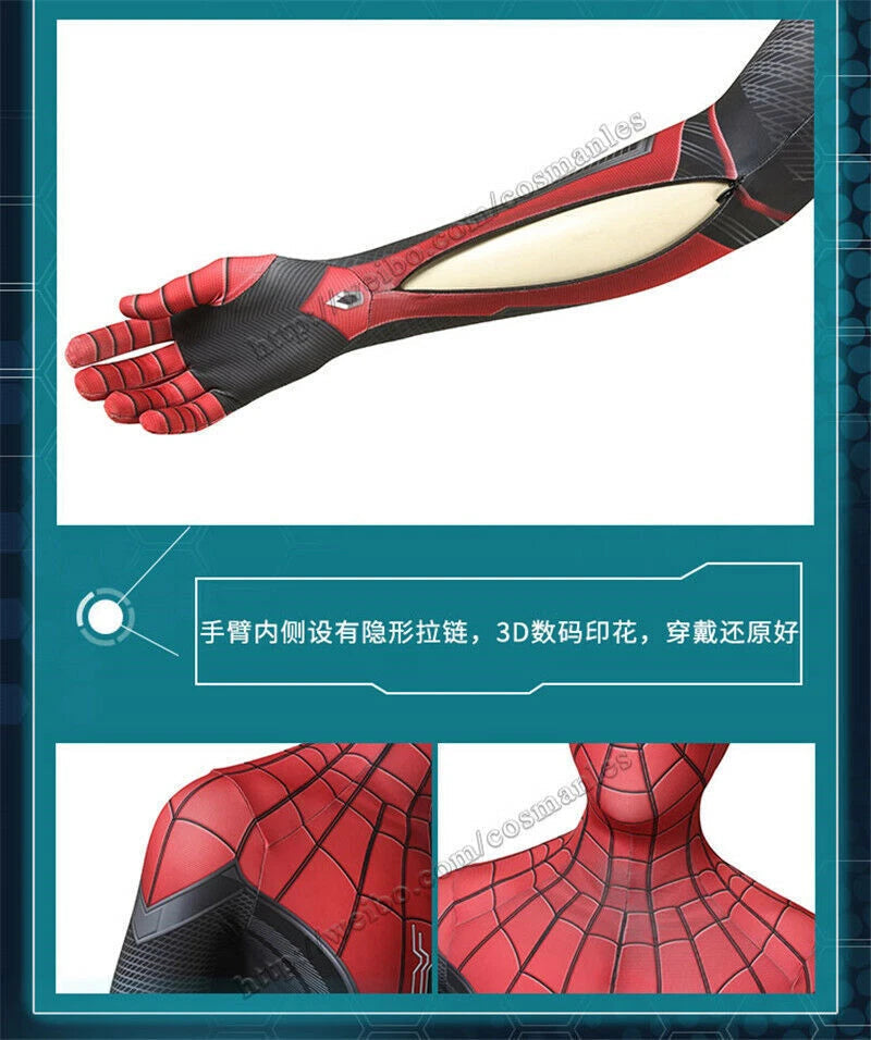 Spider-Man Far From Home Peter Benjamin Parker Cosplay Costume Suit Halloween 07FC0E-D4 - KOEEK