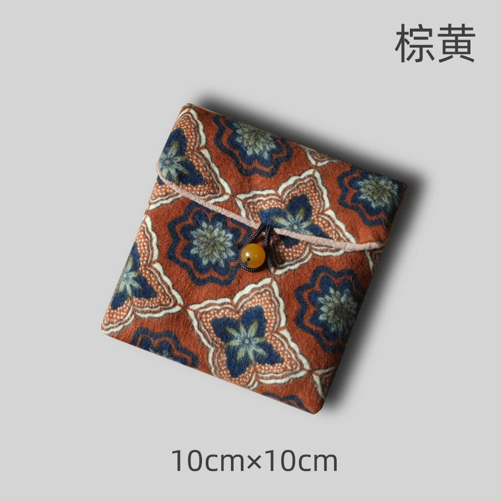 10cm Cotton Cloth Bag Prayer Beads Storage Bag Handstring Bag Antique Curios Bag 07FC0E-D4 - KOEEK