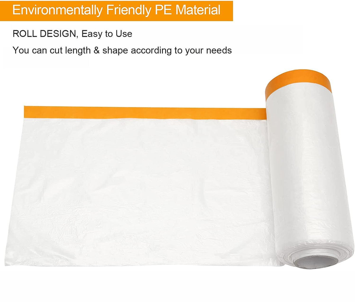 used MARNER 4 Rolls Clear Plastic Sheeting 4.9Ft X 65.5 Ft Pre-Taped Masking MARNER - KOEEK