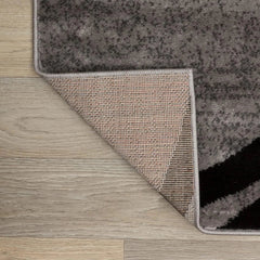 Modern Wave Round Design Area Rug 5'3“ x 7'3” Gray 07FC0E-D4 - KOEEK