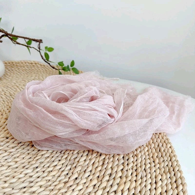 Women Flax Linen Thin Soft Scarf Breathable Summer Shawl Plain Color Scarves 07FC0E-D4 - KOEEK