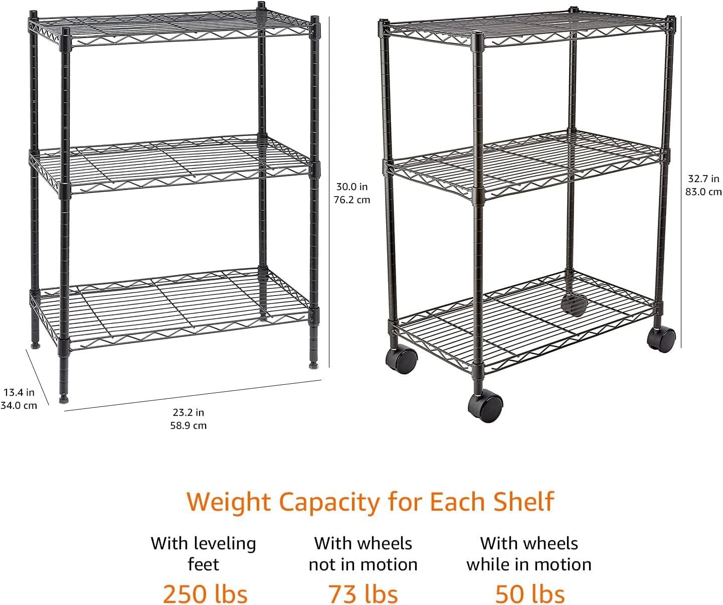 3 Tier Adjustable Heavy Duty Storage Rack, Metal Storage Wire Racks 07FC0E-D4 - KOEEK